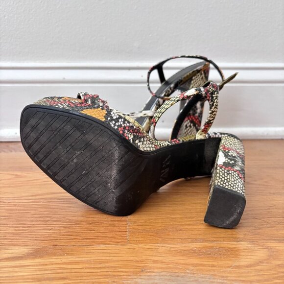 Zara Animal Print Multicolored High Heel Platform Sandals - Picture 10 of 11